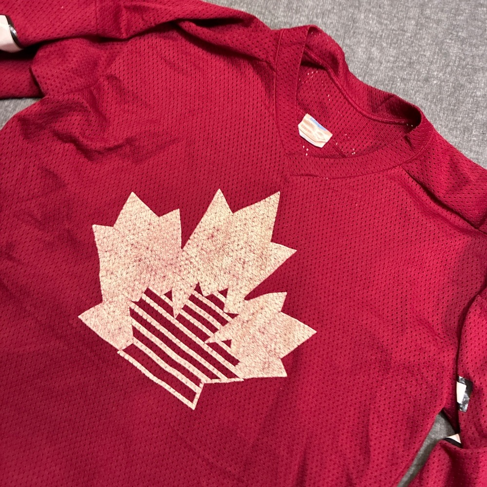 Vintage Cooper Hockey Jersey Mens Large Red Alba 5 CAHA‎ Canada
